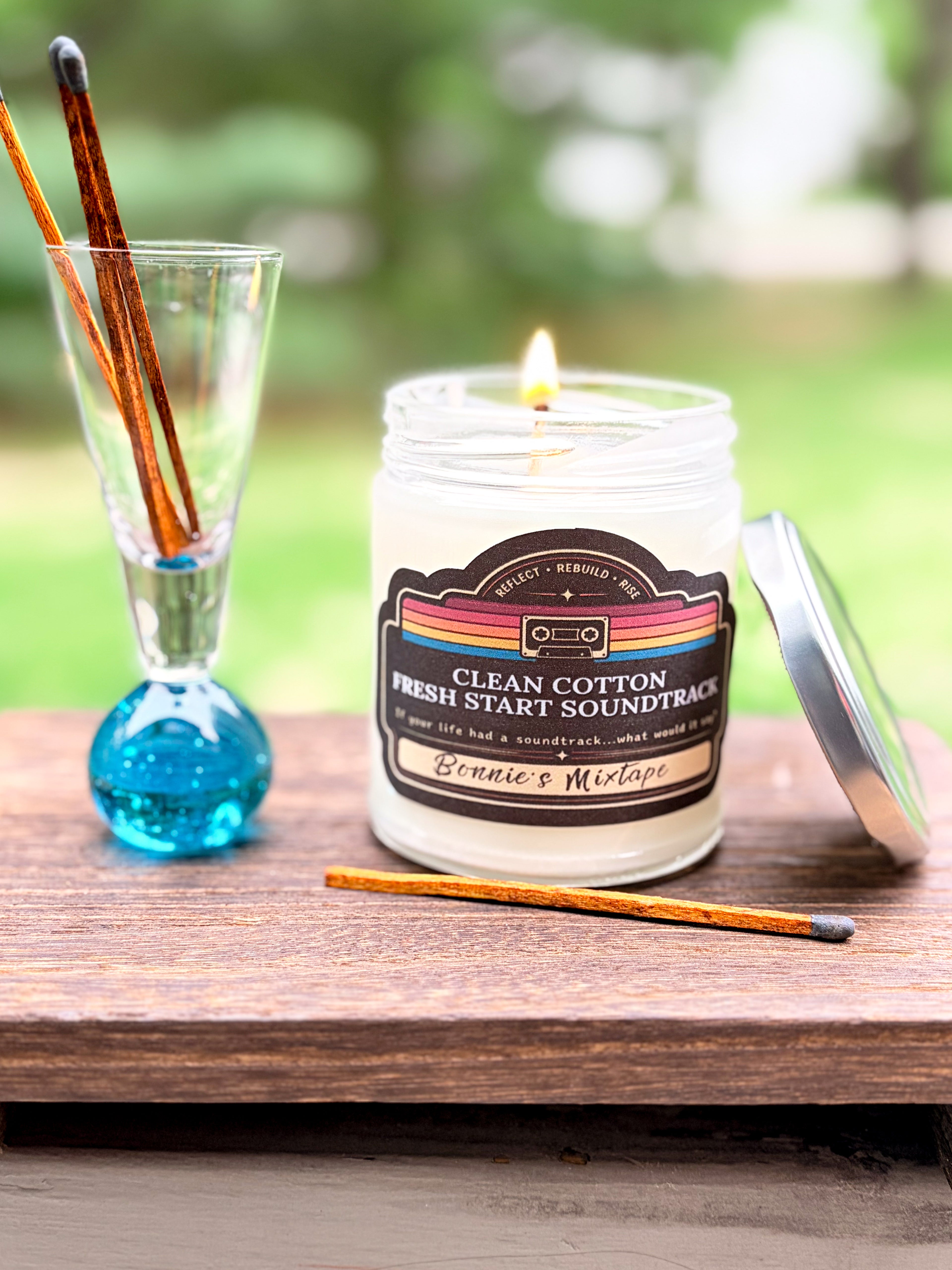 Fresh Start Soundtrack Clean Cotton 8 oz. 100% Soy Wax Candle
